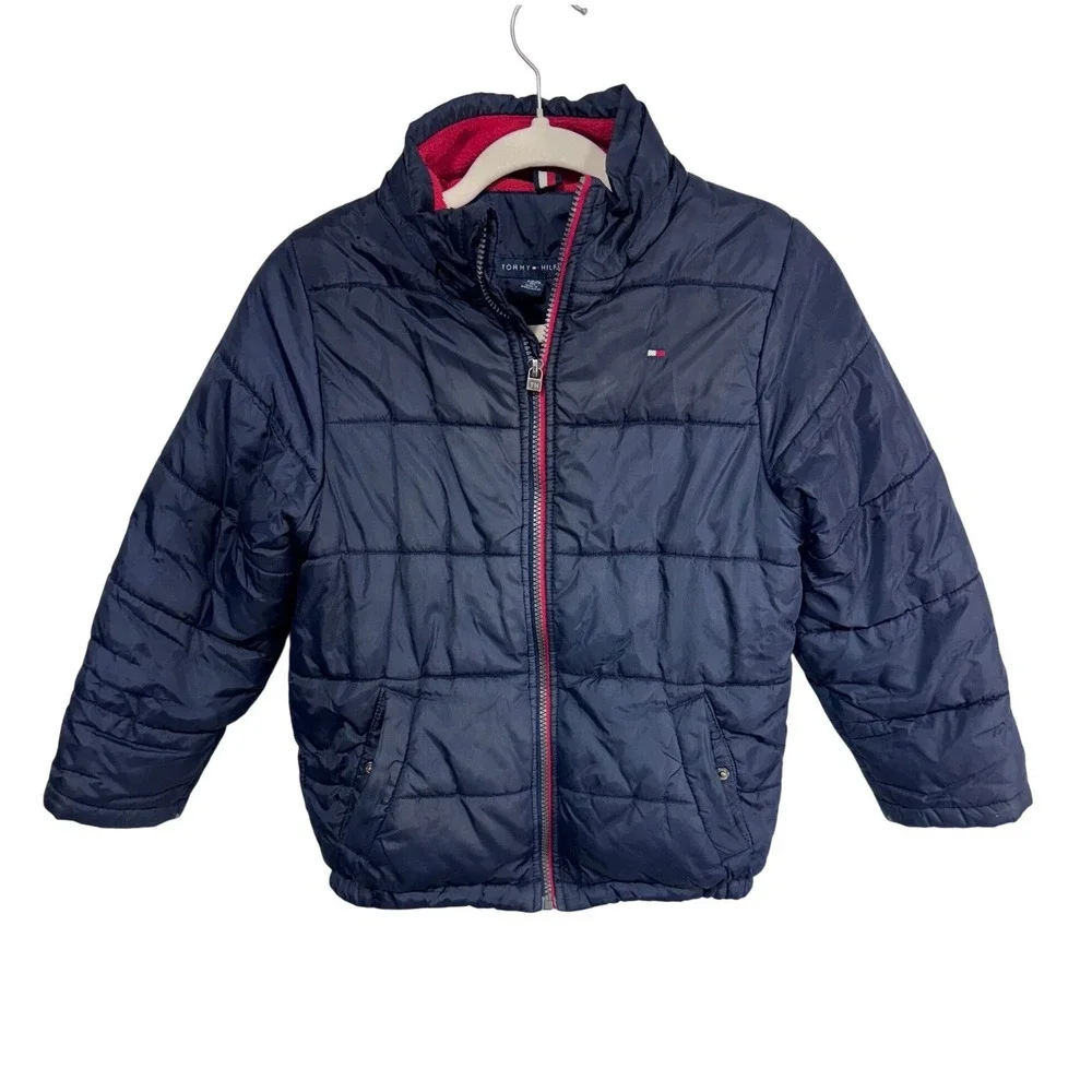Tommy Hilfiger Size 8 Blue Puffer Jacket‎ Kids Padded Fleece Lined